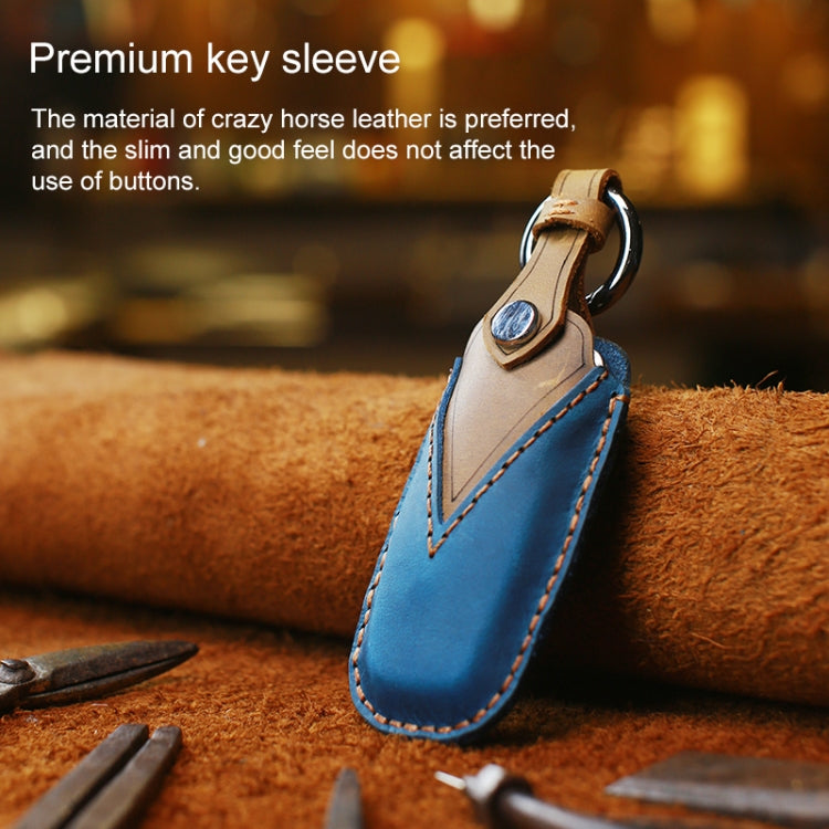 For Audi Series Car Cowhide Leather Key Protective Cover Key Case, A Version 2016-2017 (Brown) - free shipping - PMC Jewellery - Order now!