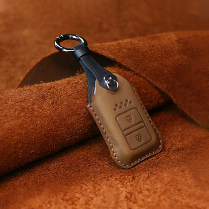 For Honda Car Cowhide Leather Key Protective Cover Key Case, Two Keys Version (Brown) - Car Key Cases by PMC Jewellery | Online Shopping South Africa | PMC Jewellery | Buy Now Pay Later Mobicred