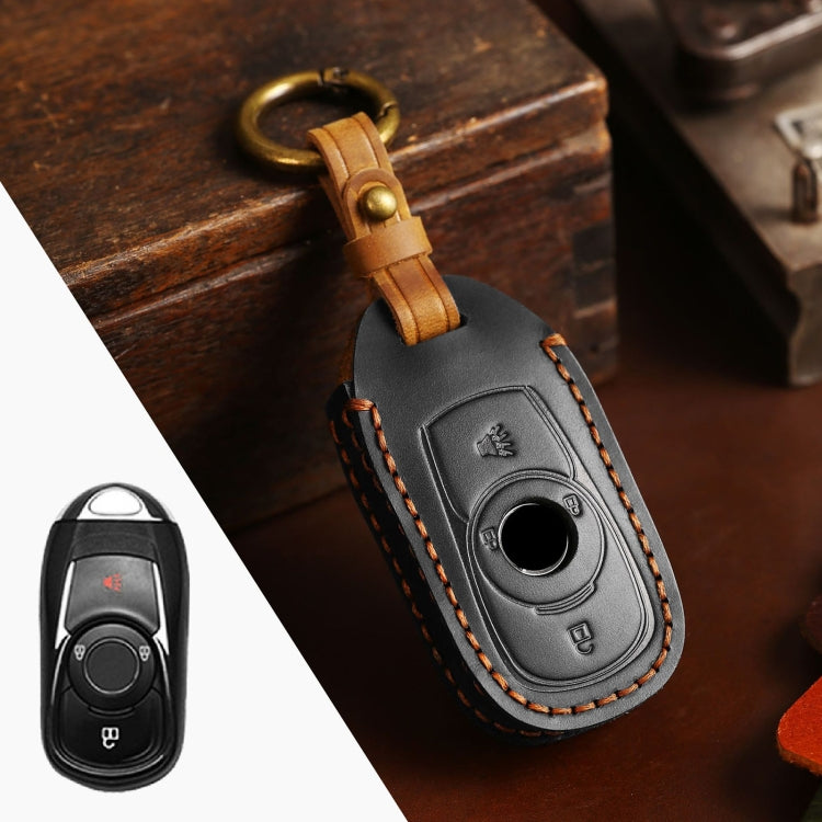 For Buick Car Cowhide Leather Key Protective Cover Key Case, Four Keys Version (Black) - Car Key Cases by PMC Jewellery | Online Shopping South Africa | PMC Jewellery | Buy Now Pay Later Mobicred