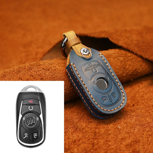 For Buick Car Cowhide Leather Key Protective Cover Key Case, Six Keys Version (Blue) - Car Key Cases by PMC Jewellery | Online Shopping South Africa | PMC Jewellery | Buy Now Pay Later Mobicred