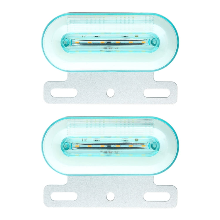 2 PCS 24V 12LED Car Oval Side Lamp (White Light) - Warning Lights by PMC Jewellery | Online Shopping South Africa | PMC Jewellery | Buy Now Pay Later Mobicred