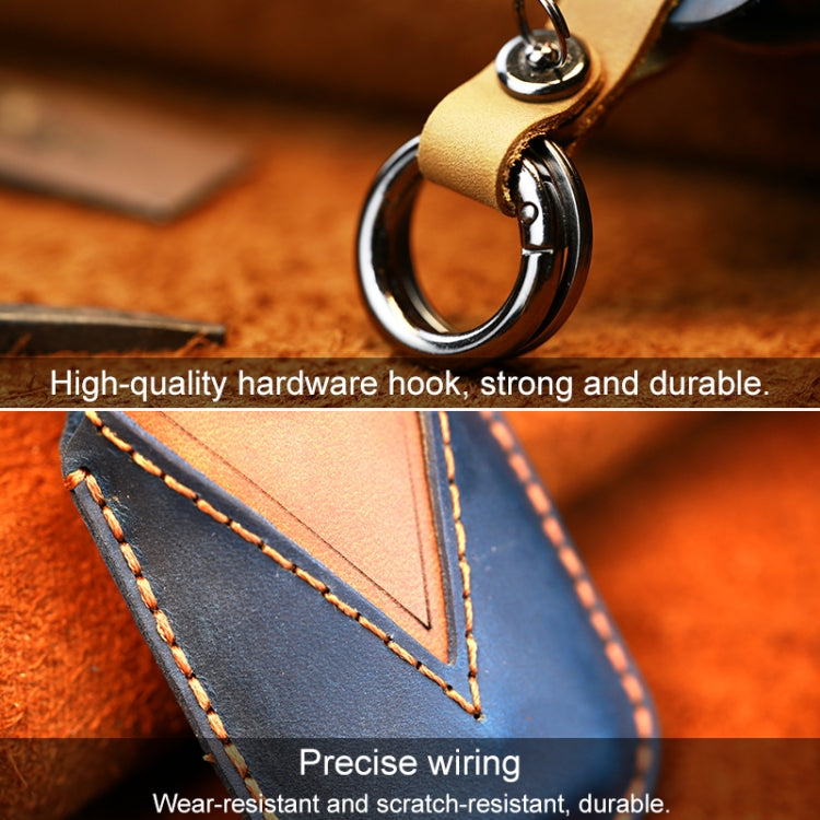 For Nissan Car Cowhide Leather Key Protective Cover Key Case, Three Keys Tailgate Version (Brown) - Car Key Cases by PMC Jewellery | Online Shopping South Africa | PMC Jewellery | Buy Now Pay Later Mobicred