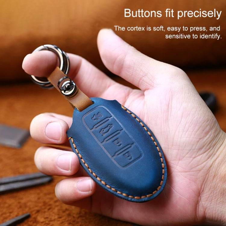 For Nissan Car Cowhide Leather Key Protective Cover Key Case, Four Keys Version (Red) - Car Key Cases by PMC Jewellery | Online Shopping South Africa | PMC Jewellery | Buy Now Pay Later Mobicred