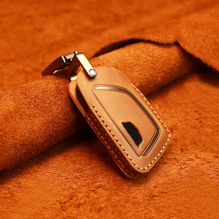 For Cadillac New Style Car Cowhide Leather Key Protective Cover Key Case (Brown) - Car Key Cases by PMC Jewellery | Online Shopping South Africa | PMC Jewellery | Buy Now Pay Later Mobicred