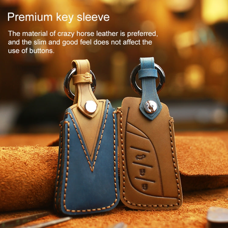 For Lexus New Style Car Cowhide Leather Key Protective Cover Key Case (Brown) - Car Key Cases by PMC TechLife | Online Shopping South Africa | PMC TechLife | Buy Now Pay Later Mobicred