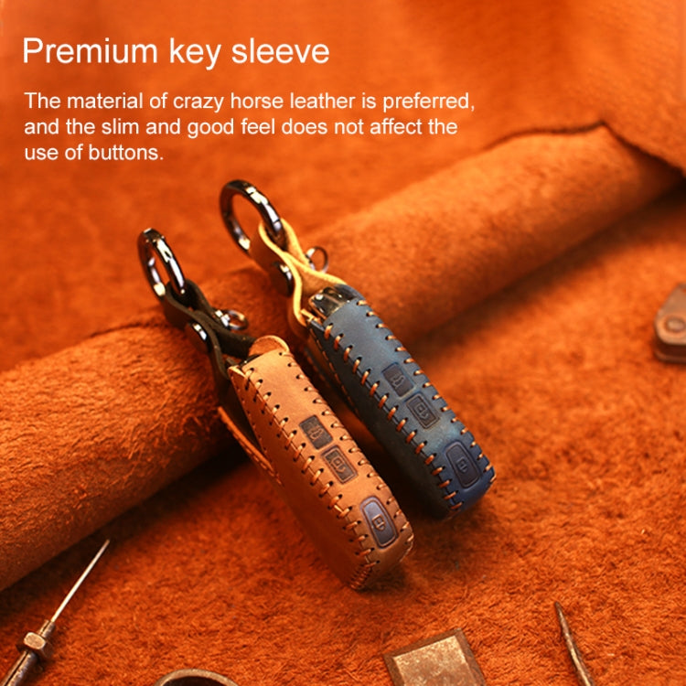 For Kia Car Cowhide Leather Key Protective Cover Key Case, Square Version (Brown) - free shipping - PMC Jewellery - Order now!