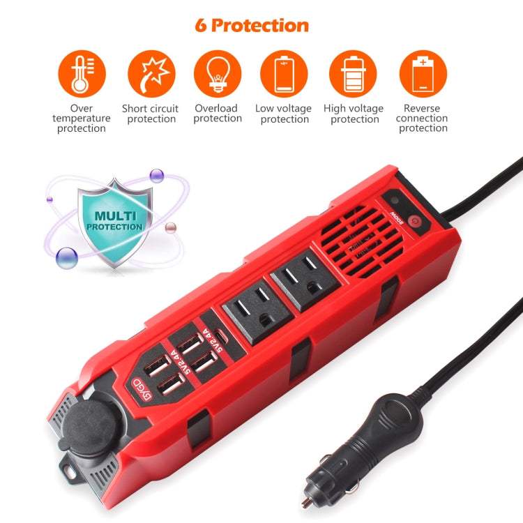 12V to 110V 200W Car Correction Sine Wave Inverter, US Plug - Modified Square Wave by PMC Jewellery | Online Shopping South Africa | PMC Jewellery | Buy Now Pay Later Mobicred