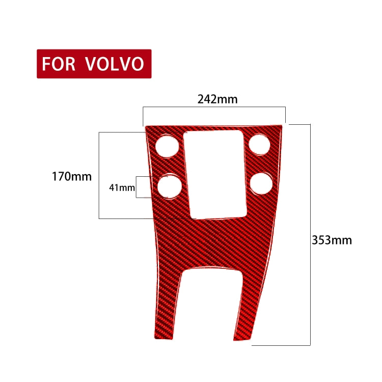 Car Carbon Fiber Central Control Panel Decorative Sticker for Volvo V60 2010-2017, Right Drive(Red) - Car Interior Mouldings by PMC Jewellery | Online Shopping South Africa | PMC Jewellery | Buy Now Pay Later Mobicred