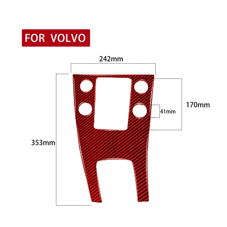 Car Carbon Fiber Central Control Panel Decorative Sticker for Volvo V60 2010-2017, Left Drive(Red) - Car Interior Mouldings by PMC Jewellery | Online Shopping South Africa | PMC Jewellery | Buy Now Pay Later Mobicred