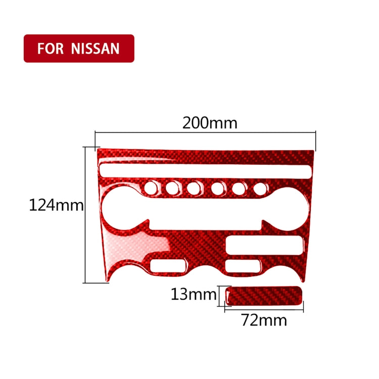 2 in 1 Car Carbon Fiber Air Conditioning Adjustment Panel Decorative Sticker for Nissan 370Z / Z34 2009-, Left and Right Drive Universal (Red) - Car Interior Mouldings by PMC Jewellery | Online Shopping South Africa | PMC Jewellery | Buy Now Pay Later Mobicred