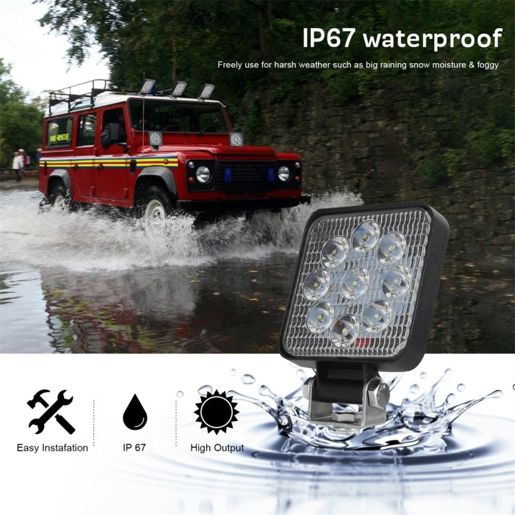 D0036 6.3W 10-30V DC 6000K 3 inch 9 LEDs Square Offroad Truck Car Driving Light Work Light Spotlight Fog Light - Work Lights by PMC Jewellery | Online Shopping South Africa | PMC Jewellery | Buy Now Pay Later Mobicred