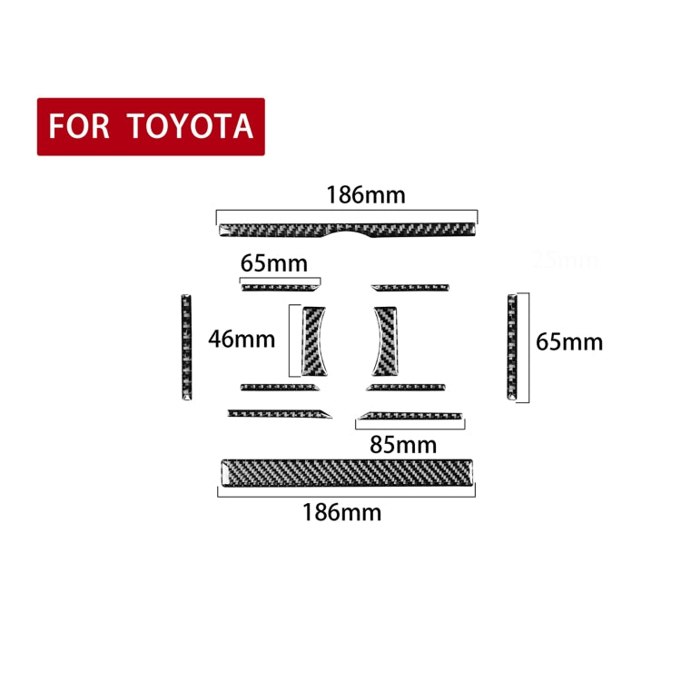 12 PCS / Set Carbon Fiber Car Air Conditioning Switch Panel Decorative Sticker for Toyota 4Runner 2010-2020 - Car Interior Mouldings by PMC Jewellery | Online Shopping South Africa | PMC Jewellery | Buy Now Pay Later Mobicred