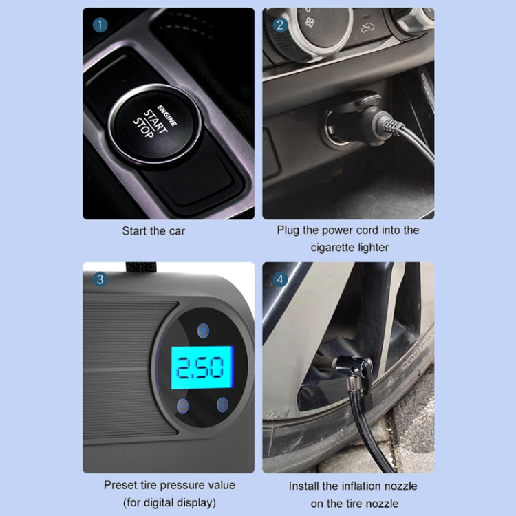 12V Portable Car Tire Air Pump Style:Digital Display Version - Inflatable Pump by PMC TechLife | Online Shopping South Africa | PMC TechLife