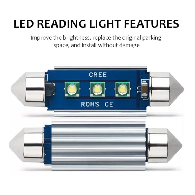 2pcs 31mm IC12V /  2.76W / 0.23A / 300LM 3LEDs SMD Car Reading Lamp Dome Light - free shipping - PMC TechLife - Order now!