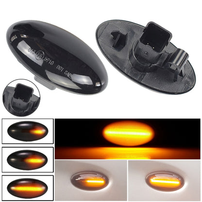 2pcs For Peugeot 1007 Car Dynamic LED Fender Side Light 817300H010 (Transparent Black) - Arrow Turn Lights by PMC Jewellery | Online Shopping South Africa | PMC Jewellery | Buy Now Pay Later Mobicred