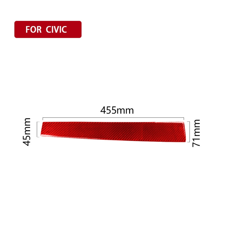 Car Carbon Fiber Central Control Decorative Sticker for Honda Tenth Generation Civic 2016-2019, Right Drive (Red) - Car Interior Mouldings by PMC Jewellery | Online Shopping South Africa | PMC Jewellery | Buy Now Pay Later Mobicred