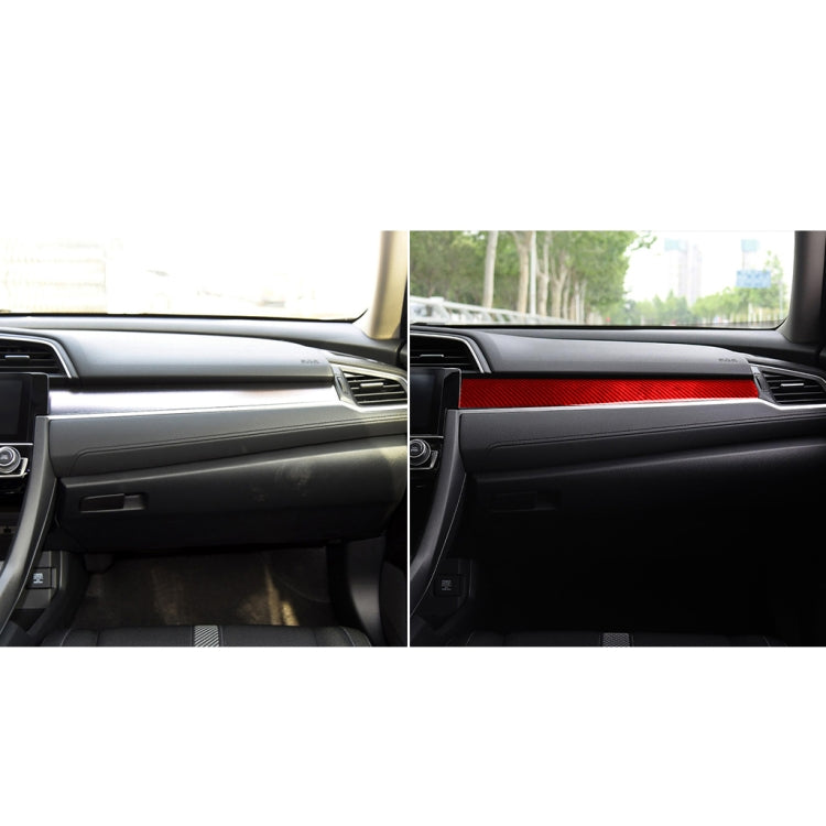 Car Carbon Fiber Central Control Decorative Sticker for Honda Tenth Generation Civic 2016-2019, Left Drive (Red) - Car Interior Mouldings by PMC Jewellery | Online Shopping South Africa | PMC Jewellery | Buy Now Pay Later Mobicred