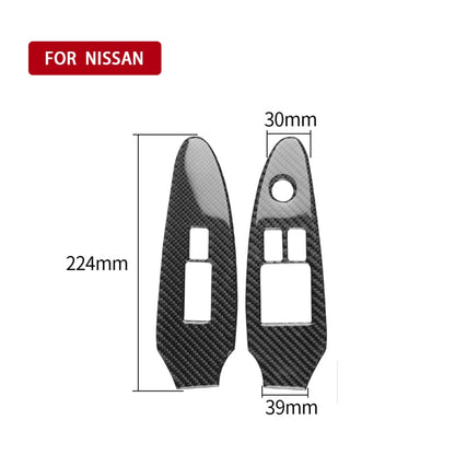 2 PCS Car Carbon Fiber Window Lift Panel Decorative Sticker for Nissan 370Z Z34 2009-, Right Drive Low-configured - Car Interior Mouldings by PMC Jewellery | Online Shopping South Africa | PMC Jewellery | Buy Now Pay Later Mobicred