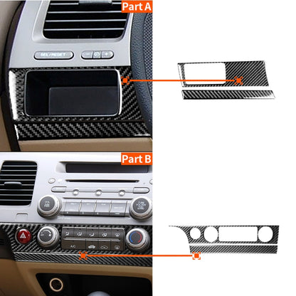 4 in 1 Car Carbon Fiber Air Conditioning Button + Headlight Switch Panel Decorative Sticker for Honda Civic 8th Generation 2006-2011, Left Drive - Car Interior Mouldings by PMC Jewellery | Online Shopping South Africa | PMC Jewellery | Buy Now Pay Later Mobicred