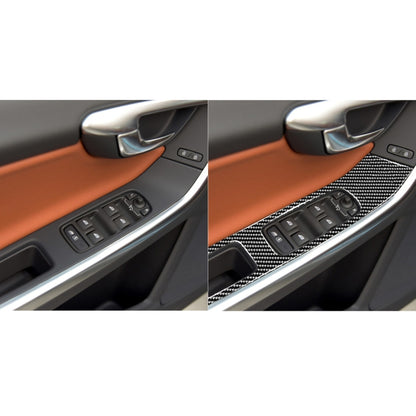 4 PCS Car Carbon Fiber Window Lifting Panel Decorative Stickers for Volvo V60 2010-2017 / S60 2010-2018, Left and Right Drive Universal - Car Interior Mouldings by PMC Jewellery | Online Shopping South Africa | PMC Jewellery | Buy Now Pay Later Mobicred