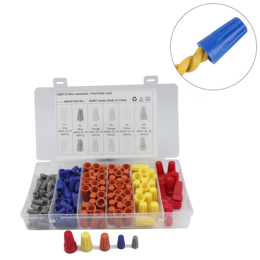 158 PCS Car Electrical Wire Nuts Crimp Wire Terminal Wire Connect Assortment Kit - Booster Cable & Clip by PMC Jewellery | Online Shopping South Africa | PMC Jewellery | Buy Now Pay Later Mobicred