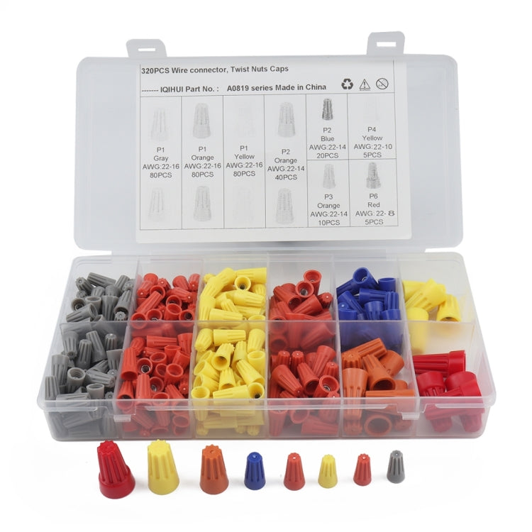 320 PCS Car Electrical Wire Nuts Crimp Wire Terminal Wire Connect Assortment Kit - Booster Cable & Clip by PMC Jewellery | Online Shopping South Africa | PMC Jewellery | Buy Now Pay Later Mobicred