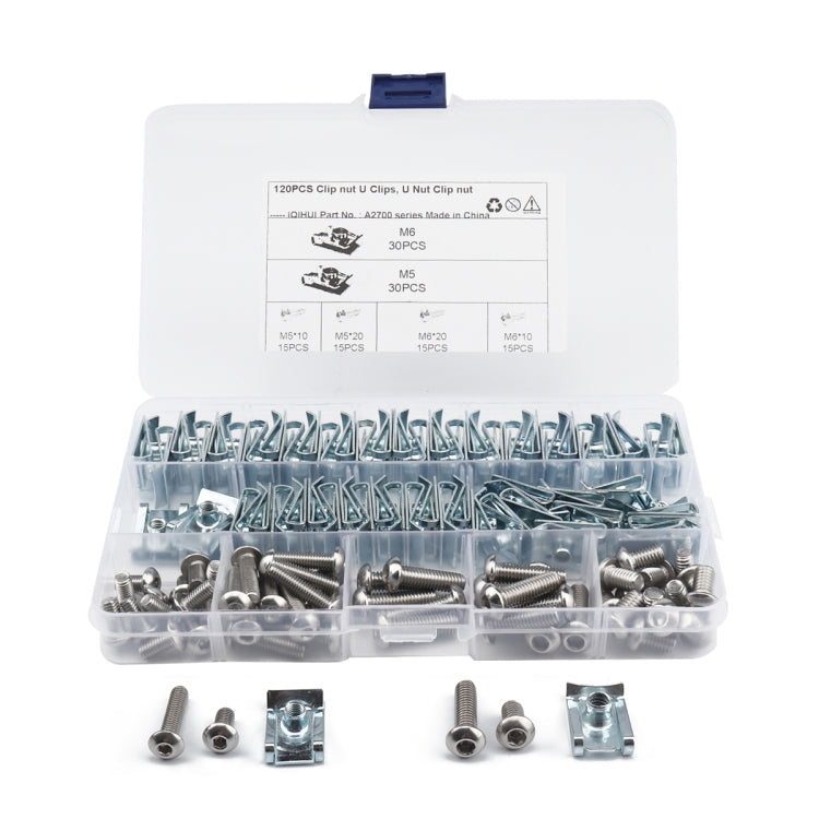 120 PCS B Nut Kit Spire Clips Zinc Speed Fasteners Lug Nuts - Nuts & Bolts by PMC Jewellery | Online Shopping South Africa | PMC Jewellery | Buy Now Pay Later Mobicred