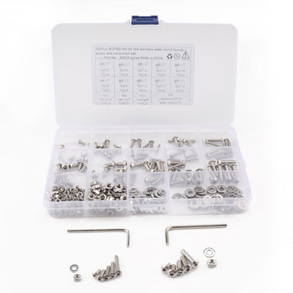 320 PCS 304 Stainless Steel Screws and Nuts Hex Socket Head Cap Screws Gasket Wrench Assortment Set Kit - Booster Cable & Clip by PMC Jewellery | Online Shopping South Africa | PMC Jewellery | Buy Now Pay Later Mobicred