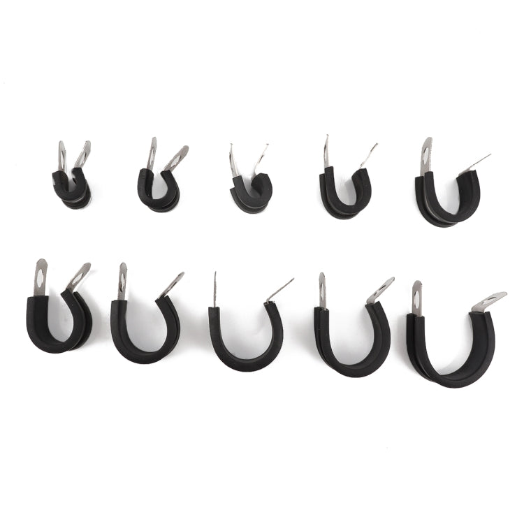 10 PCS Car Rubber Cushion Pipe Clamps Stainless Steel Clamps, Size: 5/4 inch (32mm) - Booster Cable & Clip by PMC Jewellery | Online Shopping South Africa | PMC Jewellery | Buy Now Pay Later Mobicred