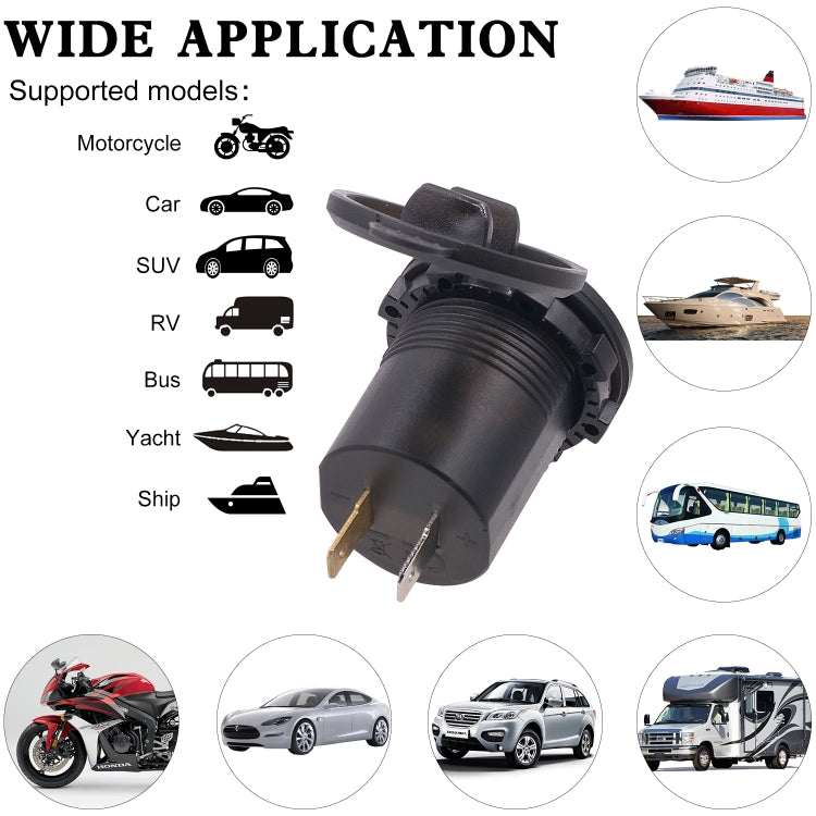 Universal Car Dual Port USB Charger Power Outlet Adapter 3.1A 5V IP66 with LED Digital Voltmeter + 60cm Cable(Green Light) - DIY Modified Charger by PMC Jewellery | Online Shopping South Africa | PMC Jewellery | Buy Now Pay Later Mobicred