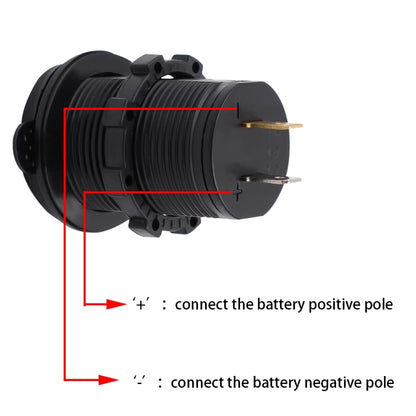 Universal Car Dual USB Charger Power Outlet Adapter 4.2A 5V IP66 with Aperture + 60cm Cable(Blue Light) - DIY Modified Charger by PMC Jewellery | Online Shopping South Africa | PMC Jewellery | Buy Now Pay Later Mobicred