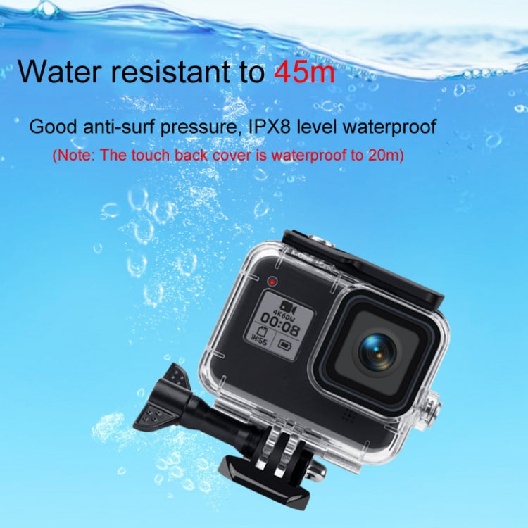 45m Waterproof Case + Touch Back Cover + Color Lens Filter for GoPro HERO8 Black (Purple) - Waterproof Cases by PMC Jewellery | Online Shopping South Africa | PMC Jewellery | Buy Now Pay Later Mobicred