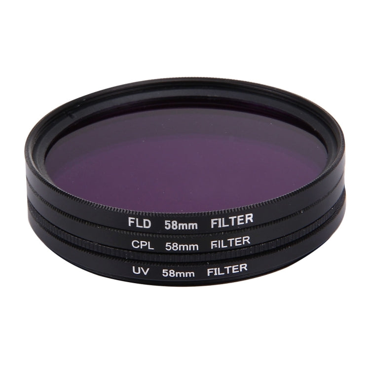 JUNESTAR 3 in 1 Proffesional 58mm Lens Filter(CPL + UV + FLD / Purple) for GoPro & Xiaomi Xiaoyi Yi Sport Action Camera - Lens Filter by JSR | Online Shopping South Africa | PMC Jewellery | Buy Now Pay Later Mobicred