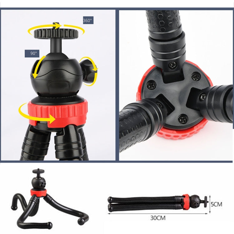 MZ305 Mini Octopus Flexible Tripod Holder with Ball Head for SLR Cameras, GoPro HERO10 Black / HERO9 Black / HERO8 Black /7 /6 /5 /5 Session /4 Session /4 /3+ /3 /2 /1, DJI Osmo Action, Xiaoyi and Other Action Cameras, Cellphone, Size:30cmx5cm - Portable Mini Tripod by PMC Jewellery | Online Shopping South Africa | PMC Jewellery | Buy Now Pay Later Mobicred