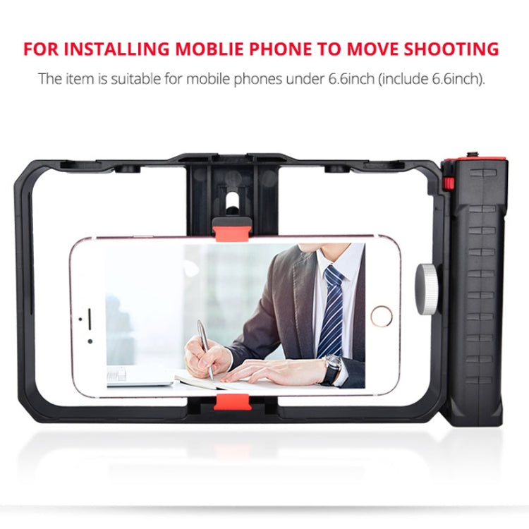 YELANGU YLG0901B Vlogging Live Broadcast Smartphone Plastic Cage Video Rig Filmmaking Recording Handle Stabilizer Bracket for iPhone, Galaxy, Huawei, Xiaomi, HTC, LG, Google, and Other Smartphones(Black) - Stand by YELANGU | Online Shopping South Africa | PMC Jewellery | Buy Now Pay Later Mobicred