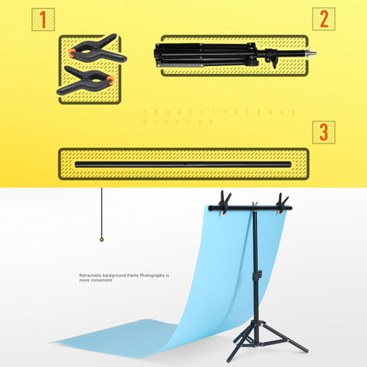 150x200cm T-Shape Photo Studio Background Support Stand Backdrop Crossbar Bracket Kit with Clips, No Backdrop - free shipping - PMC TechLife - Order now!
