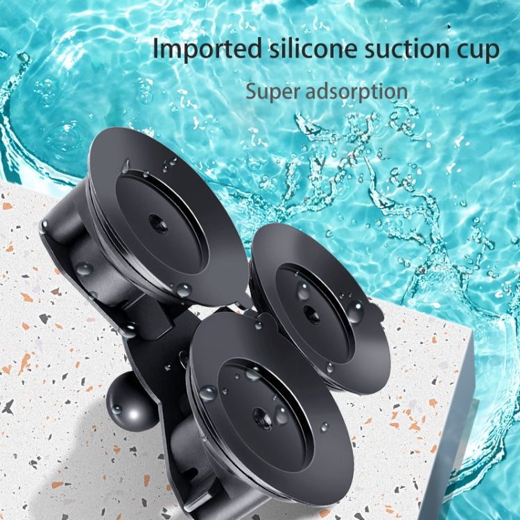 Dual Suction Cup Mount Holder with Tripod Adapter & Screw & Phone Clamp & Anti-lost Silicone Net for for GoPro Hero12 Black / Hero11 /10 /9 /8 /7 /6 /5, Insta360 Ace / Ace Pro, DJI Osmo Action 4 and Other Action Cameras, Smartphones(Black) - Holder by PMC Jewellery | Online Shopping South Africa | PMC Jewellery | Buy Now Pay Later Mobicred