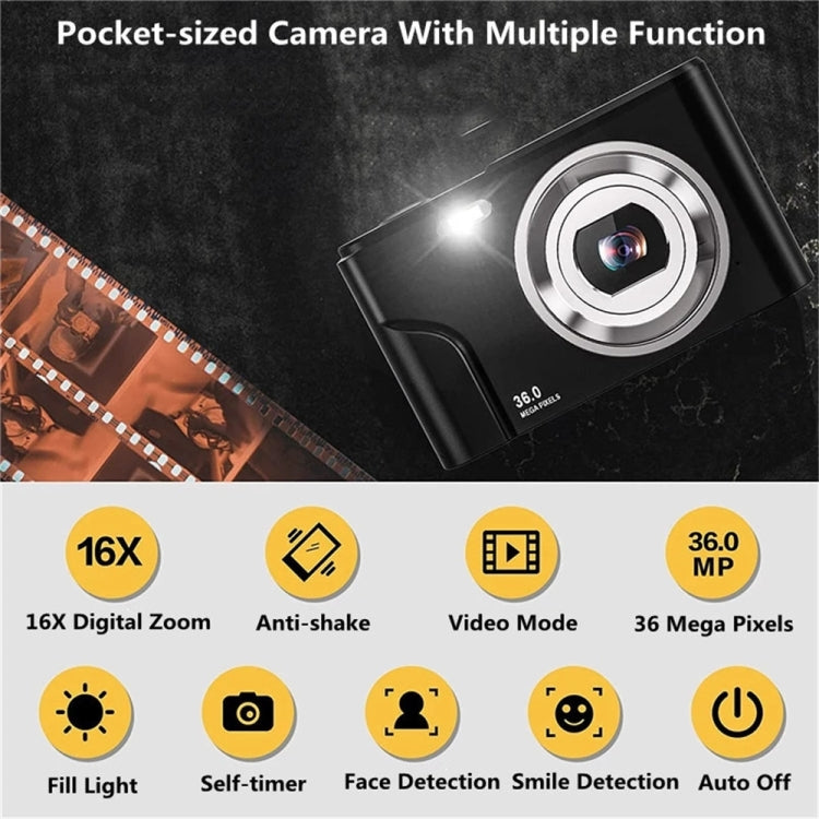 DC311 2.4 inch 36MP 16X Zoom 2.7K Full HD Digital Camera Children Card Camera, UK Plug (Silver) - Children Cameras by PMC Jewellery | Online Shopping South Africa | PMC Jewellery | Buy Now Pay Later Mobicred