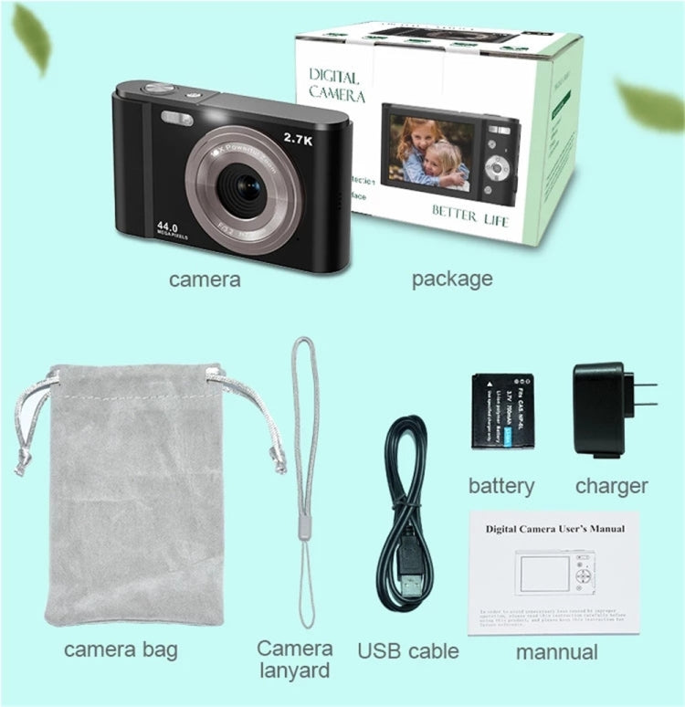 DC302 2.88 inch 44MP 16X Zoom 2.7K Full HD Digital Camera Children Card Camera, UK Plug (Purple) - Children Cameras by PMC Jewellery | Online Shopping South Africa | PMC Jewellery | Buy Now Pay Later Mobicred