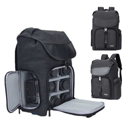 CADeN M8 Side Open Canvas Large Capacity Photography Backpack Shoulder Bag - Backpack by CADeN | Online Shopping South Africa | PMC Jewellery | Buy Now Pay Later Mobicred