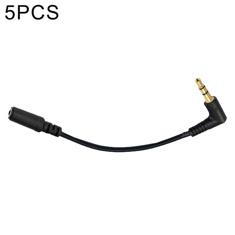 5 PCS 13cm Elbow 3.5mm Audio Male to Female PC Camera Microphone Adapter Cable(Black) - free shipping - PMC TechLife - Order now!