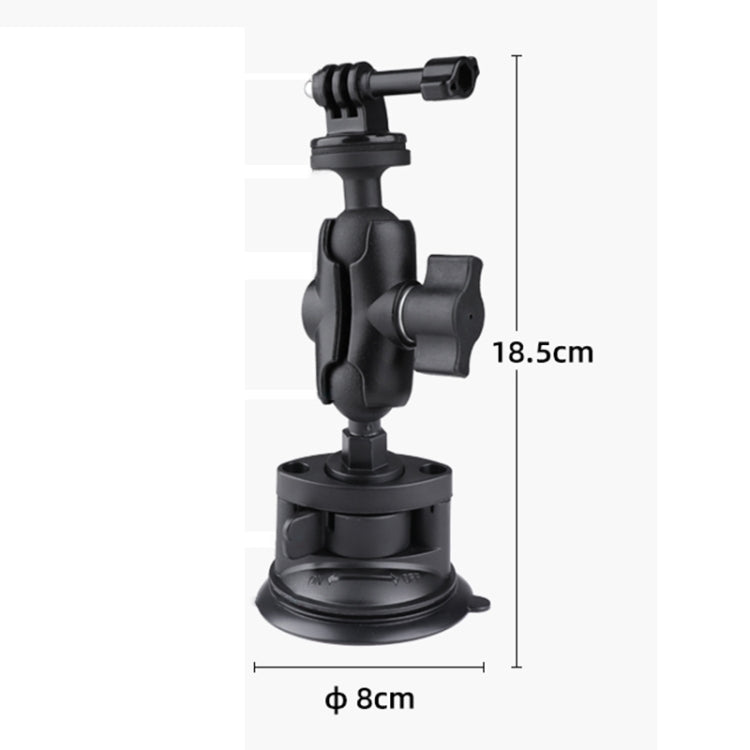 Single Suction Cup Mount Holder with Tripod Adapter & Steel Tether & Safety Buckle (Black) - Holder by PMC Jewellery | Online Shopping South Africa | PMC Jewellery