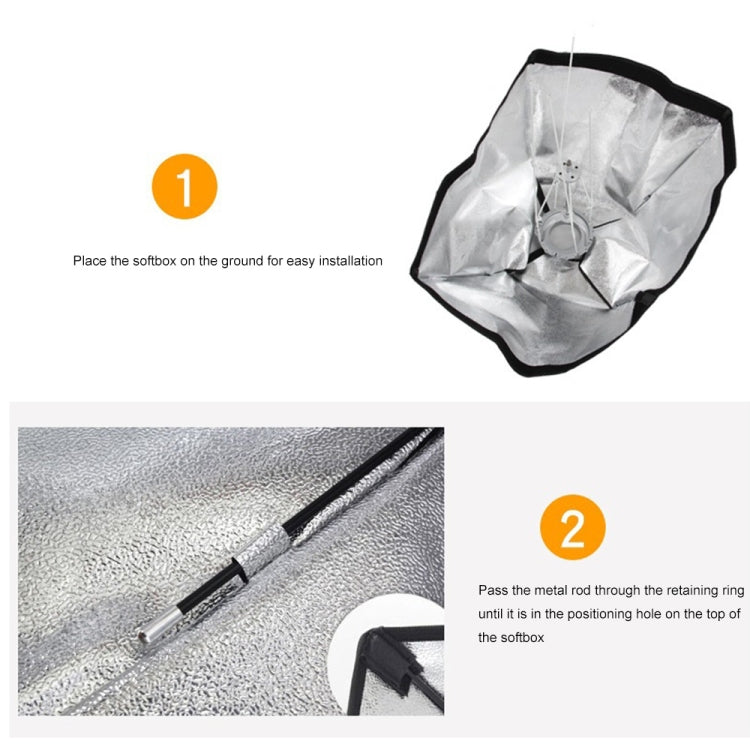 Godox 60 x 60cm Rectangle Softbox Photo Studio Bowens Mount Diffuser for Speedlite (Black) - free shipping - PMC TechLife - Order now!