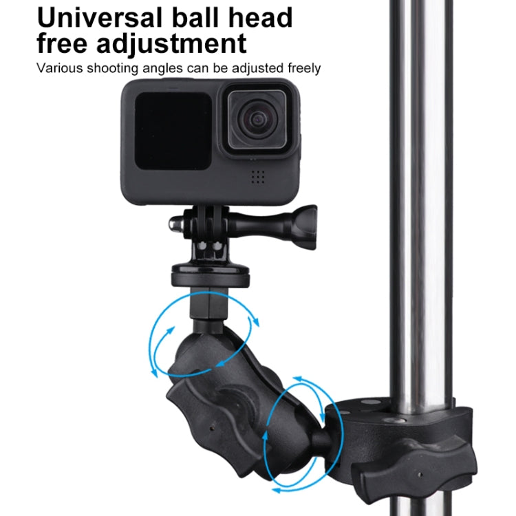Extended Version 360 Rotation Adjustable Action Camera Bike Motorcycle Handlebar Holder with Phone Clamp (Black) - Bicycle Handlebar Mount by PMC TechLife | Online Shopping South Africa | PMC TechLife | Buy Now Pay Later Mobicred
