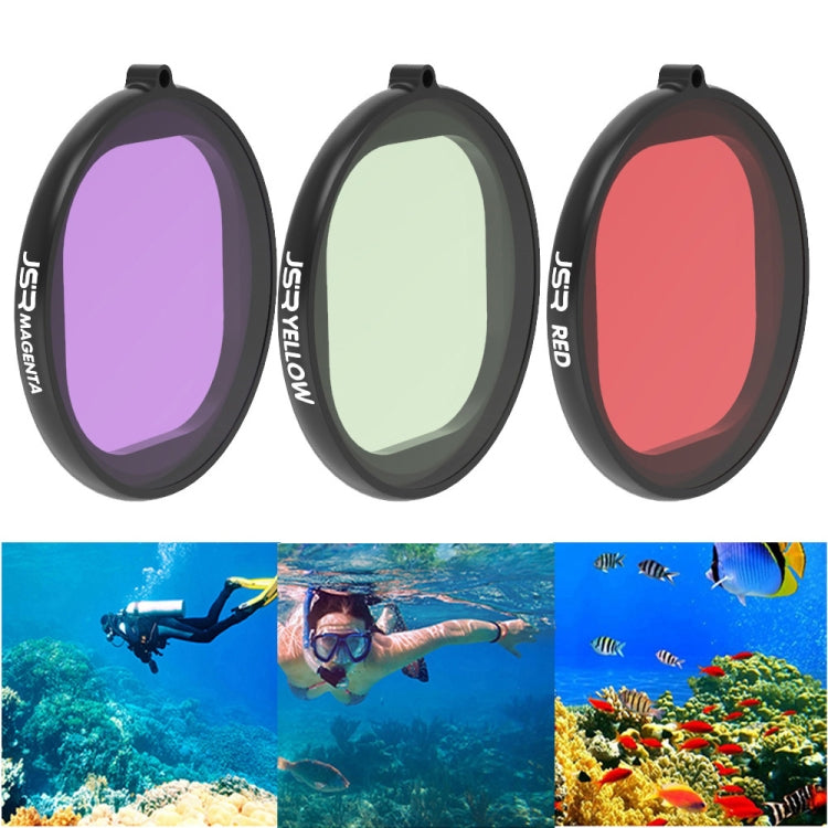 JSR Round Housing Diving 3 in 1 Red + Yellow + Purple Lens Filter for GoPro HERO8 Black - Lens Filter by JSR | Online Shopping South Africa | PMC Jewellery | Buy Now Pay Later Mobicred