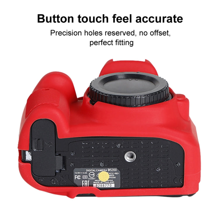 Soft Silicone Protective Case for Nikon D5200 (Red) - Protective Case by PMC TechLife | Online Shopping South Africa | PMC TechLife | Buy Now Pay Later Mobicred