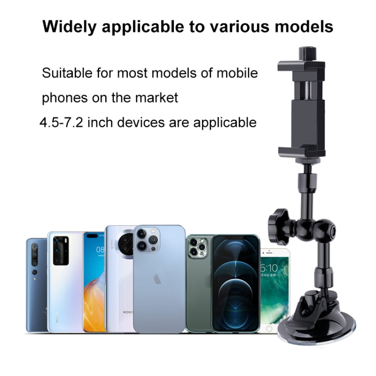 37cm Single Suction Cup Articulating Friction Magic Arm Phone Clamp Mount(Black) - Holder by PMC TechLife | Online Shopping South Africa | PMC TechLife | Buy Now Pay Later Mobicred