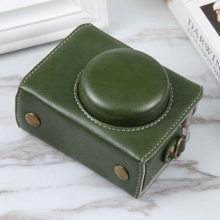 For Sony ZV-1F Vlog Camera Full Body Magnetic Leather Camera Case Bag with Strap (Green) - Leather Bag by PMC TechLife | Online Shopping South Africa | PMC TechLife | Buy Now Pay Later Mobicred