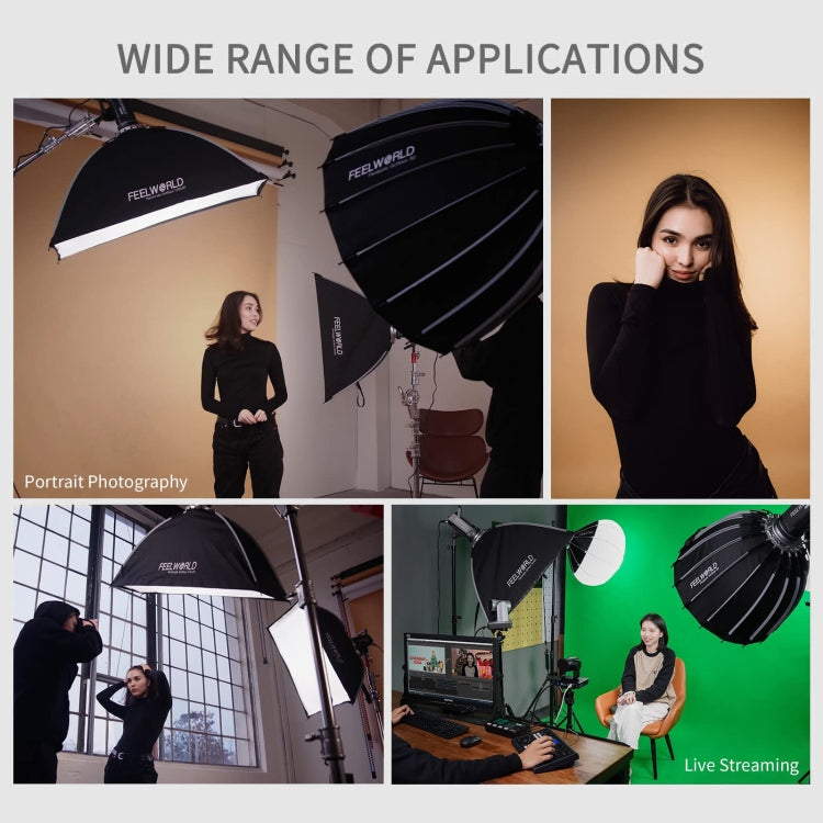 FEELWORLD FSR90 60x90cm Rectangular Softbox Quick Release Bowens Mount Diffuser - free shipping - PMC TechLife - Order now!