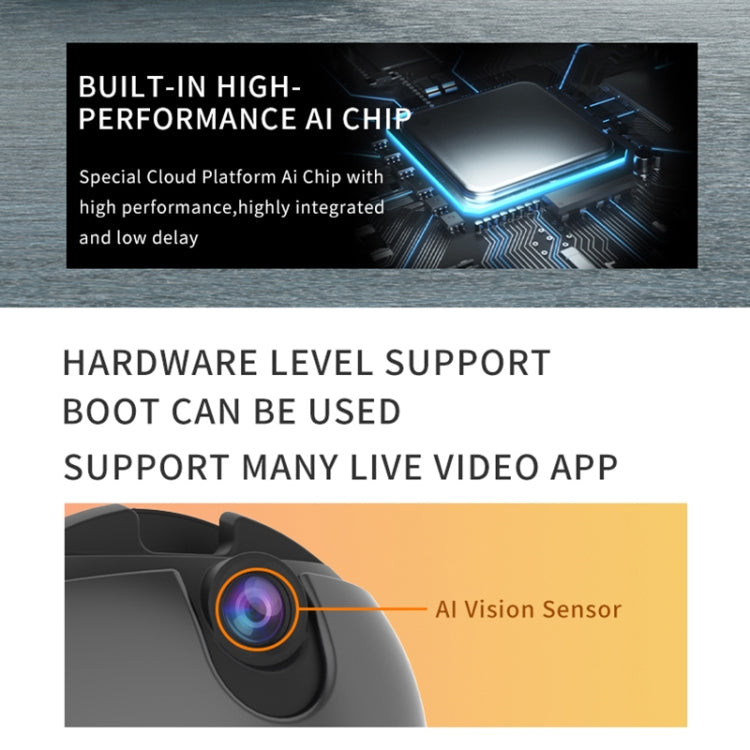 Q9 Al Gesture Recognition Two Axis Follow-up Cloud Platform(Gun Metal) - Tripod Heads by PMC TechLife | Online Shopping South Africa | PMC TechLife | Buy Now Pay Later Mobicred